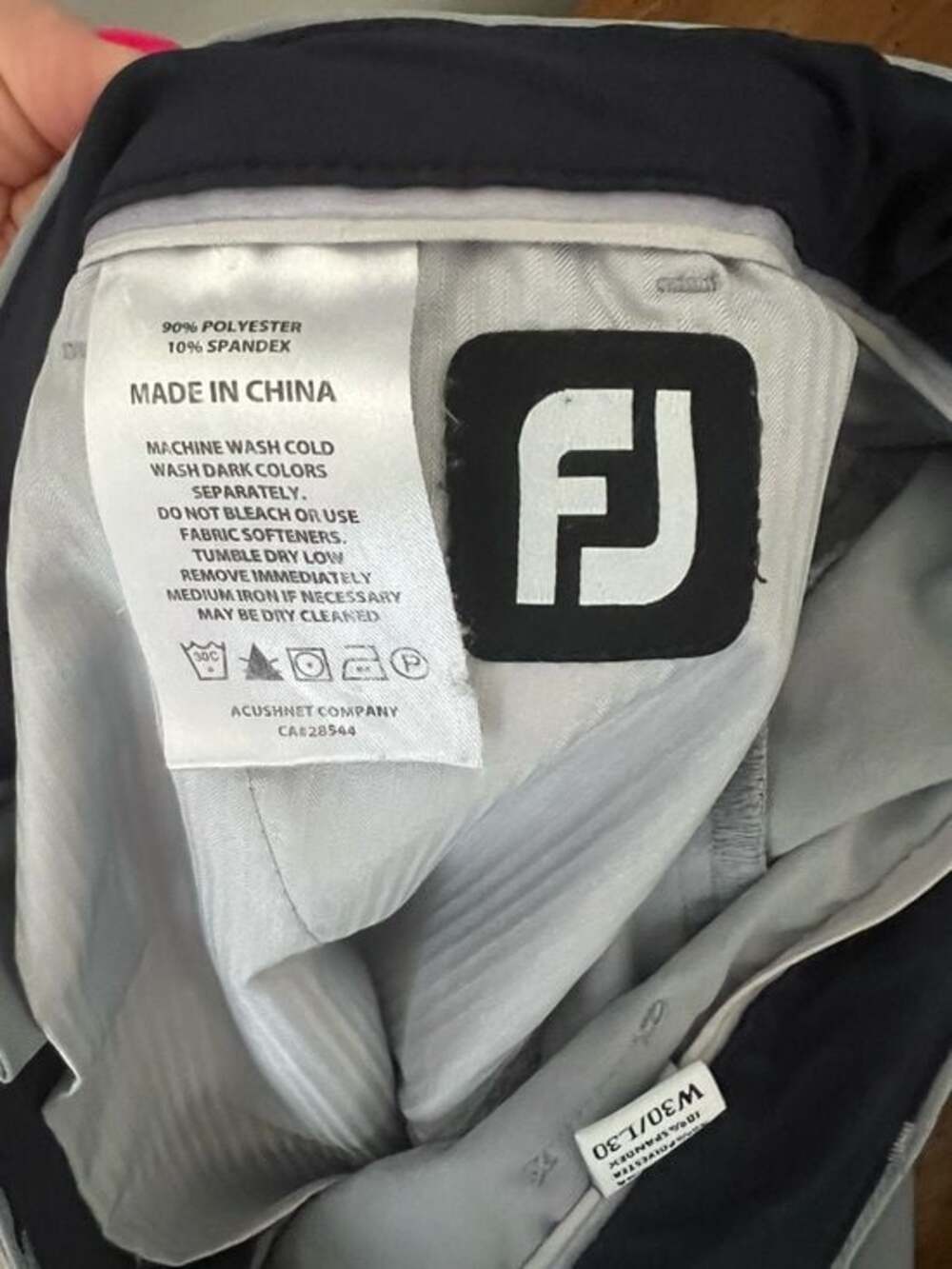 FootJoy Light Gray Pro Tour Golf Performance Pants 30x30 - Picture 5 of 5
